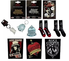 ALICE COOPER - OFFICIAL LOGO PIN BADGE keyring SOCKS BACK PATCH - SCHOOLS OUT