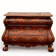 Dutch Walnut Bombe Chest Of