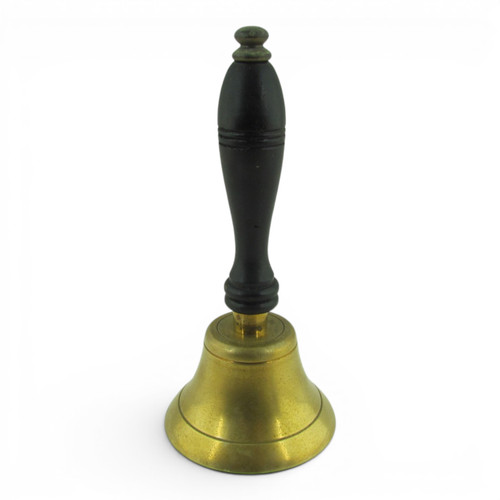 Gold brass school bell - school,