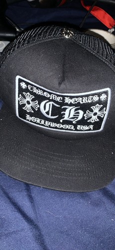 Chrome hearts black trucker - hearts,