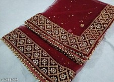 Bridal dupatta dark maroon