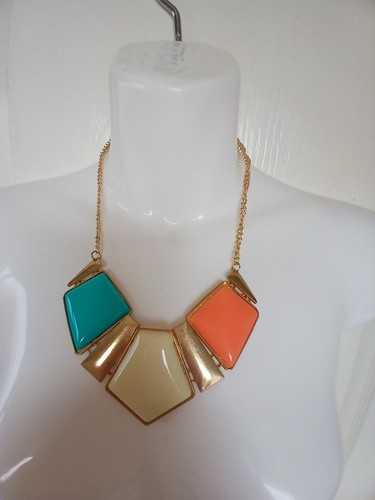 Gold turquoise cream coral - gold, &