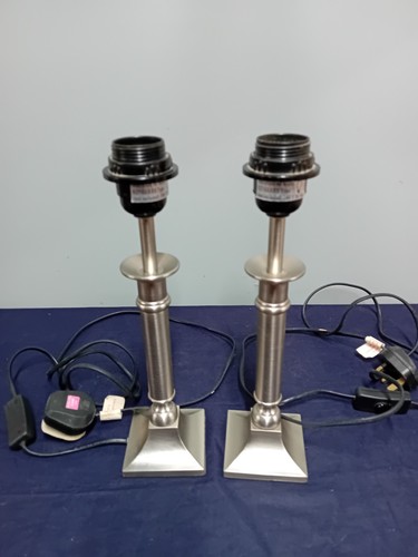 Pair chrome finish table - chrome,