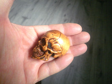 Carved cyprus wood netsuke