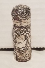 Antique 1897 Repousse Sterling Silver Perfume Bottle Holder Portable~No Bottle