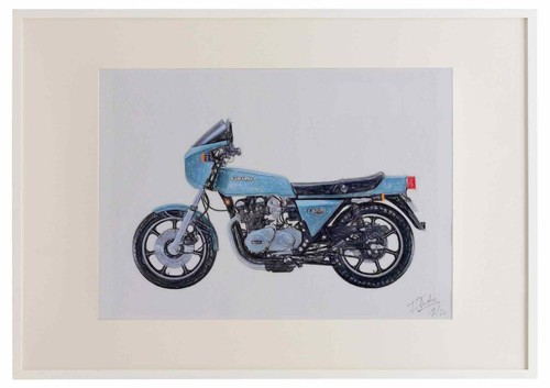 Kawasaki 1977 a3 framed - kawasaki,