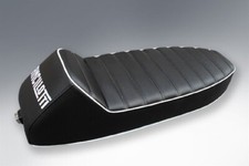 Vespa PX PE Ancillotti Seat in Black with White Piping and Logo 010638