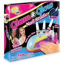 FabLab Nail Glam & Glow Studio Set – Create Sparkly Glow in the Dark Nails