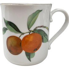 Royal Worcester Fruit Pattern Porcelain Mug Gold Trim 1982 Oranges Blackcurrants