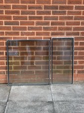 DOUBLE GLAZED TOUGHENED GLASS PANELS X 2 SIMILAR 640mm by 690mm & 345mm by 725mm