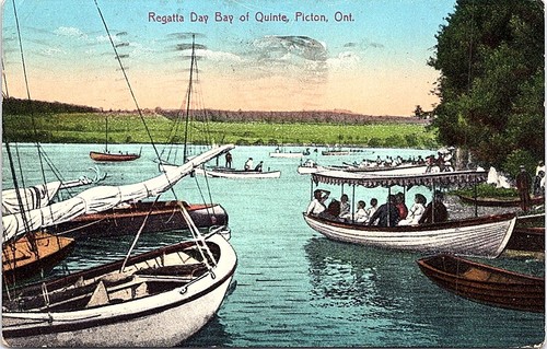 Vintage postcard regatta day - vintage,