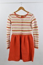 Ladies Manoush Dress Crochet Red White Pink Green 100% Cotton Size L