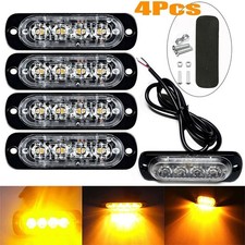 New 4x 4LED 12V 24V D Amber