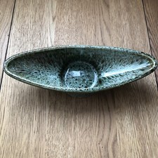 Vintage Flower Oasis Ceramic Green Speckle Pottery Dish Bowl Vase Flower Holder