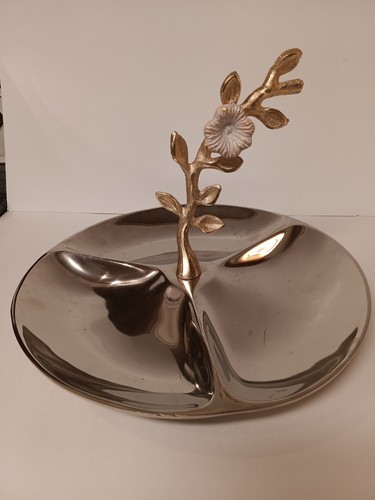 Metal pewter divided serving - metal,