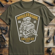 Muscle Engine American No. 1 T-Shirt Cars & Petrol Heads Tees & T-Shirts