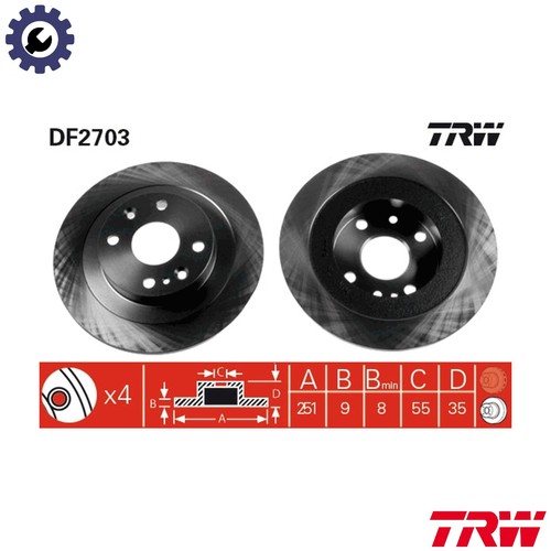 Brake disc df2703 for - 2x,