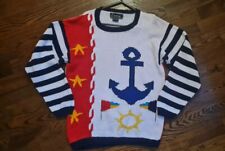 Hand Knitted Nautical 100% Wool Lumy jumper Size M