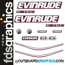 Evinrude 30hp ETEC / E-TEC outboard engine decals/sticker kit