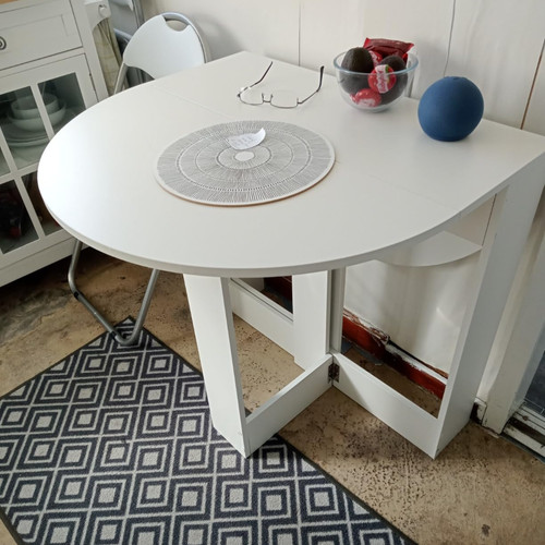 White folding dining table - folding,