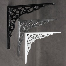 10x9" ANTIQUE CAST IRON VICTORIAN SHELF CISTERN BRACKET BLACK WHITE PEWTER BR29