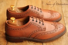 Crockett & Jones Angus Tan Brown Leather Derby Brogue Shoes Mens UK 8 US 9 EU 42