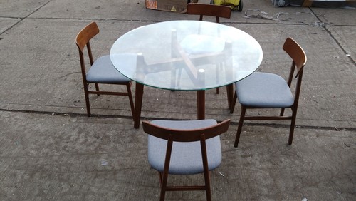 Oak glass seater dining - oak,