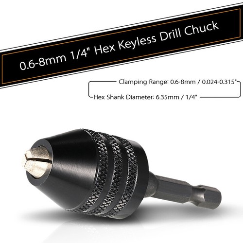 Hex shank keyless drill - 1/4",
