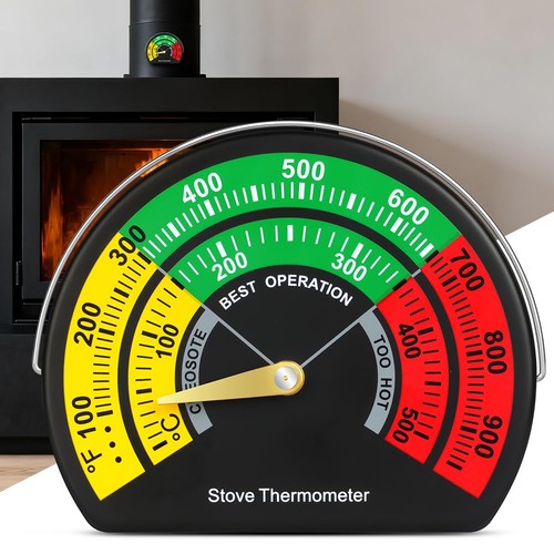 Magnetic stove thermometer log - stove,