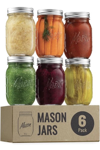 Glass mason jars 474ml - glass,