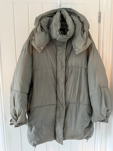 Green zara puffer coat - green,