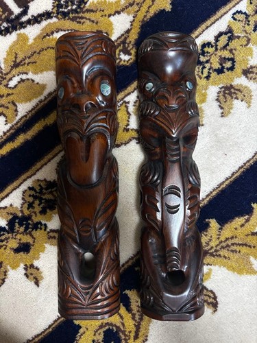 Maori wood carving tiki dolls - carving,