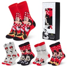 Disney Womens Socks, Red&Grey