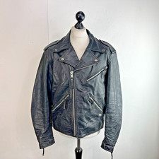 Genuine Vintage Harley Davidson Black Leather Jacket Made in USA - US size L