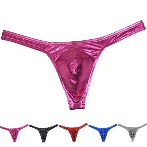 Men fake leather shiny swim - men,