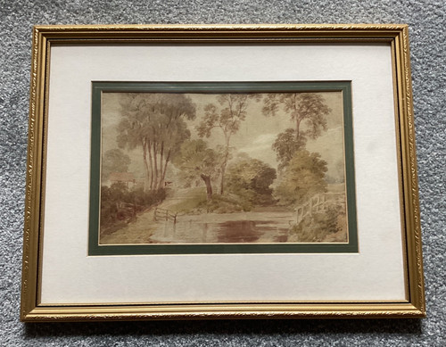 Framed vintage watercolour