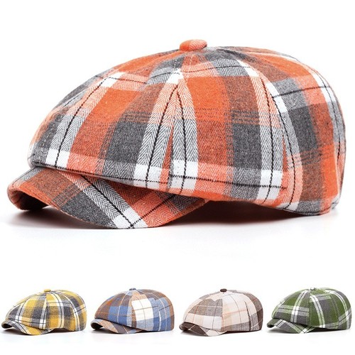 Plaid newsboy flat cap - newsboy,