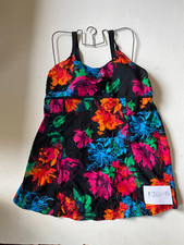 Freemans Black Floral Swimdress     (FJ60-15)