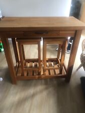 Laura Ashley Solid Oak Breakfast Bar and Two Stools