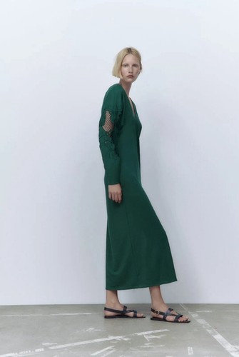 Zara cutwork embroidery dress - embroidery,