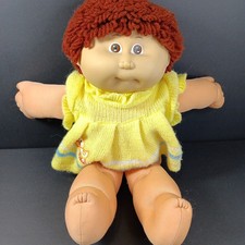 1985 15in VTG Cabbage Patch Kids Doll With Sweater Brown Hair Eyes #1 TW