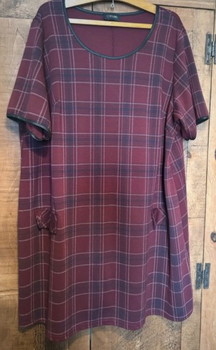 Yours burgundy check jersey - yours,