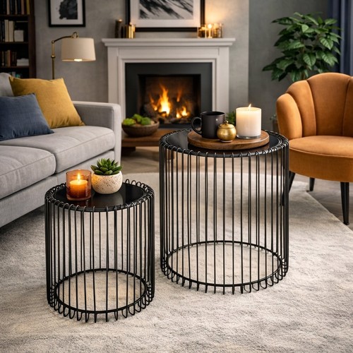 Set black round cage - set,
