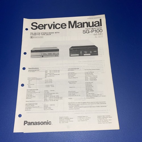 Panasonic service manual - panasonic,