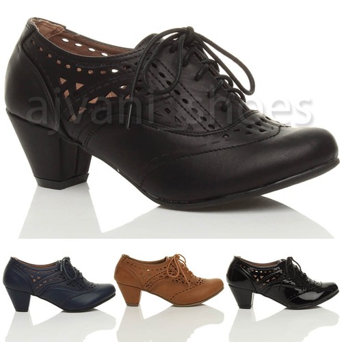 Womens ladies mid block heel - block,