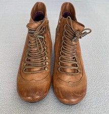 HUSH PUPPIES BOOTS SZ 4 VIVIANNA TAN WOMEN STEAMPUNK LACE AUTUMN SEE DETAILS