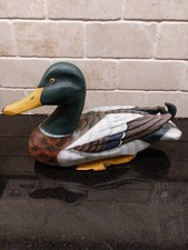 Vintage Hand Painted Hand Carved Wooden Mallard Duck Decoy Bird Collectable