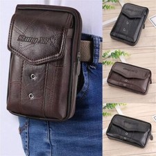 Men cowhide leather phone - cowhide,