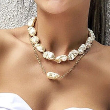 Baroque Freshwater Multilayer Pearl Necklace in Hard Gift Box