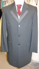 LUXURY DESIGNER PRINCE EDWARD CHARCOAL JACKET FORMAL WEDDING PROM RACES PUNK